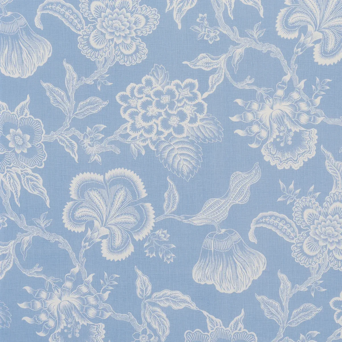 HOTHOUSE FLOWERS SILHOUETTE fabric BLISS BLUE color by Schumacher