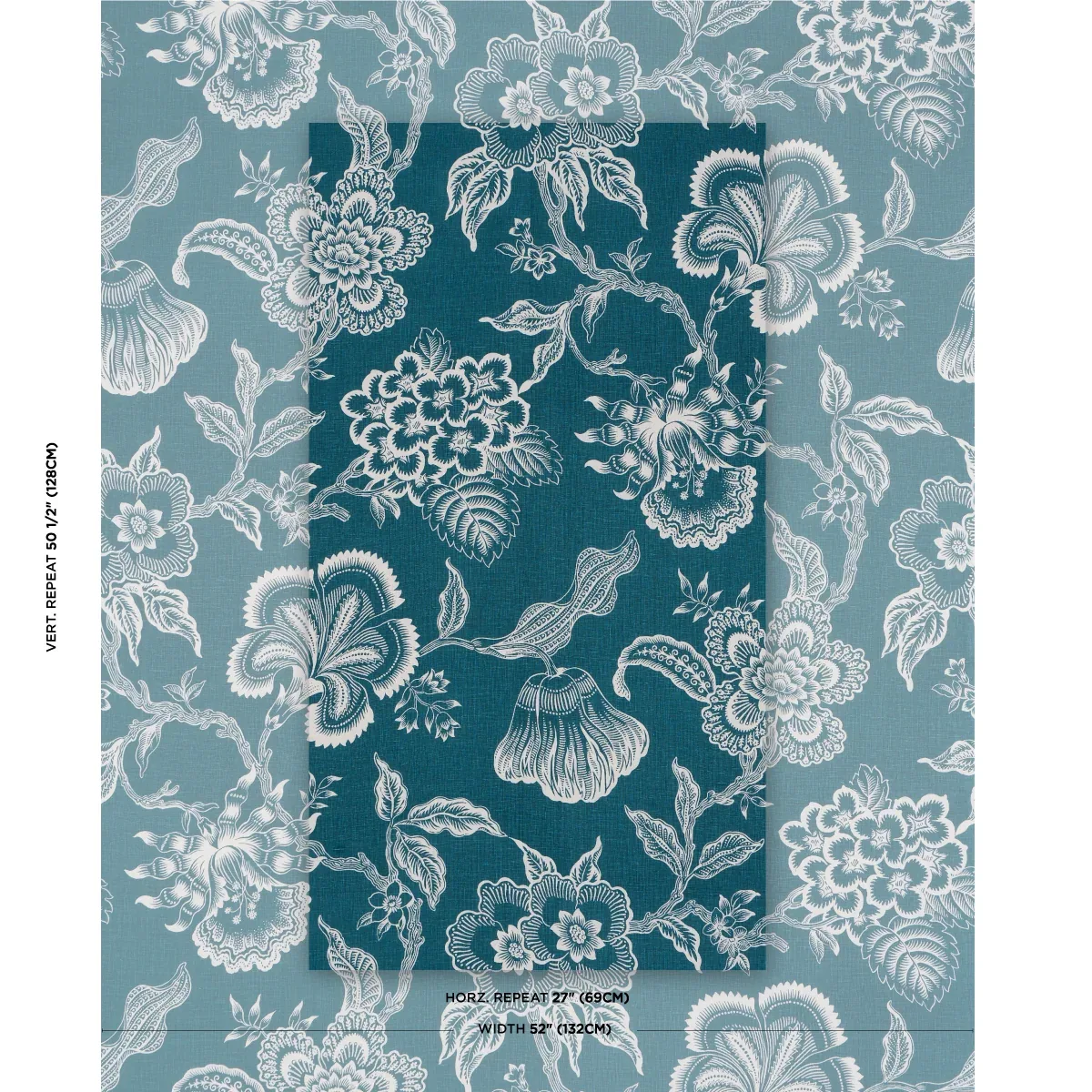 HOTHOUSE FLOWERS SILHOUETTE Fabric – PEACOCK | Schumacher | HOTHOUSE FLOWERS SILHOUETTE fabric PEACOCK color by Schumacher