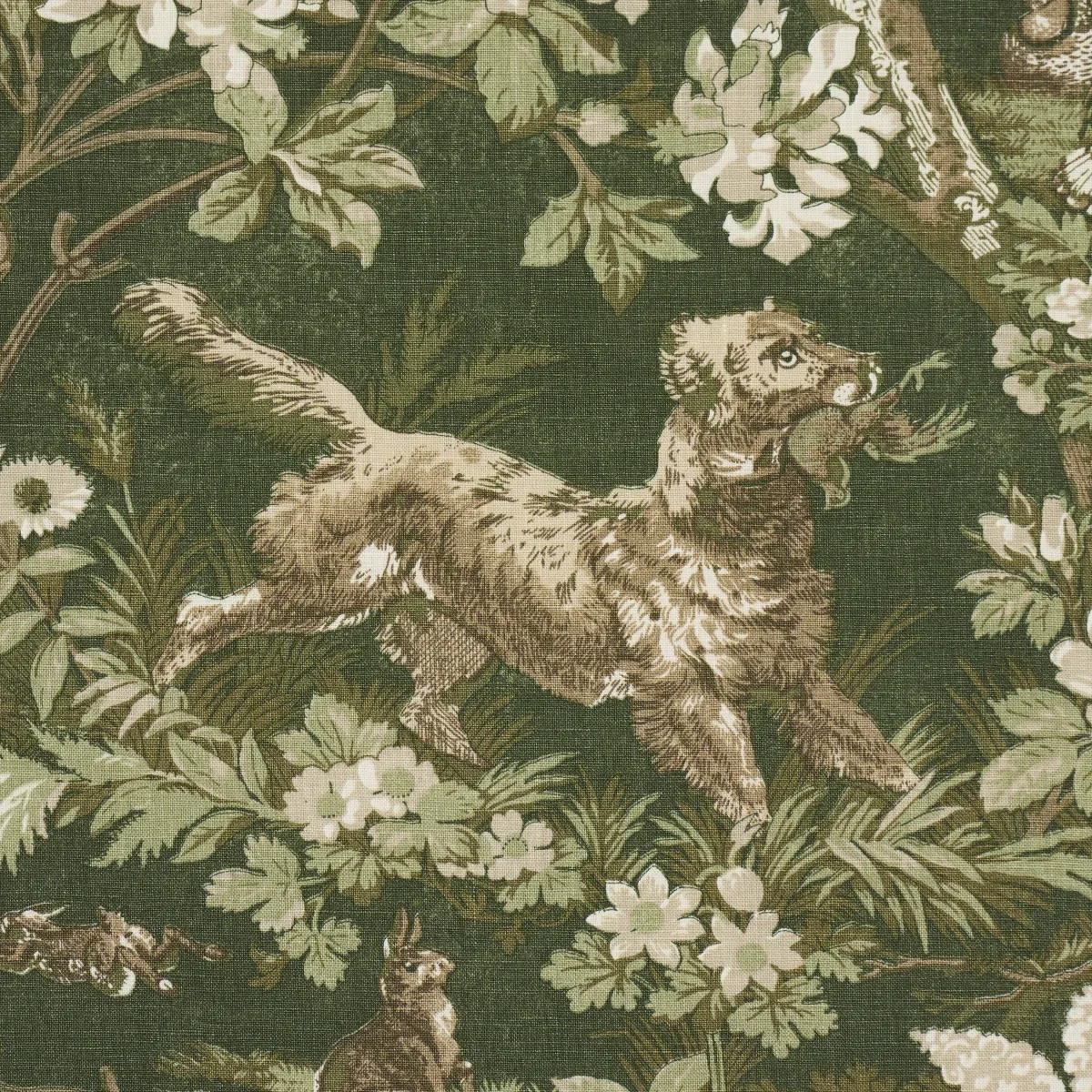 HOUND MEADOW Fabric – FOREST | Schumacher | Wallpaper Twins HOUND MEADOW fabric FOREST color by Schumacher