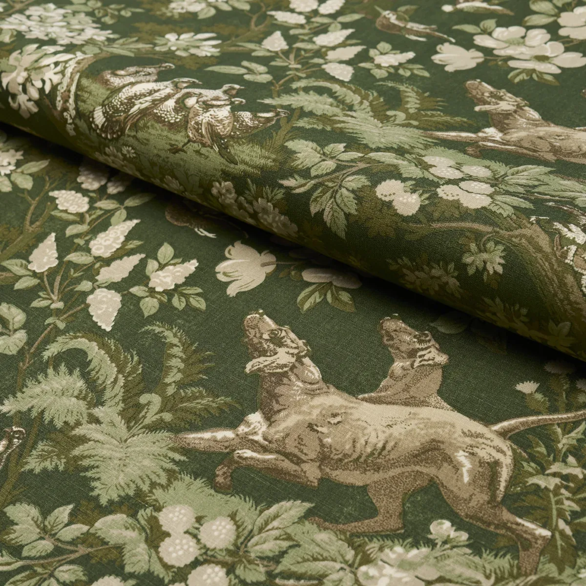 HOUND MEADOW Fabric – FOREST | Schumacher | Wallpaper Twins HOUND MEADOW fabric FOREST color by Schumacher