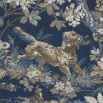 HOUND MEADOW Fabric – INDIGO | Schumacher | Wallpaper Twins HOUND MEADOW fabric INDIGO color by Schumacher