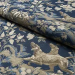 HOUND MEADOW Fabric – INDIGO | Schumacher | Wallpaper Twins HOUND MEADOW fabric INDIGO color by Schumacher