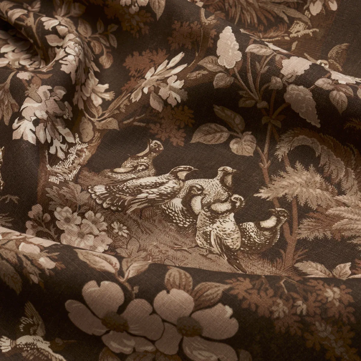 HOUND MEADOW Fabric – SEPIA | Schumacher | Wallpaper Twins HOUND MEADOW fabric SEPIA color by Schumacher