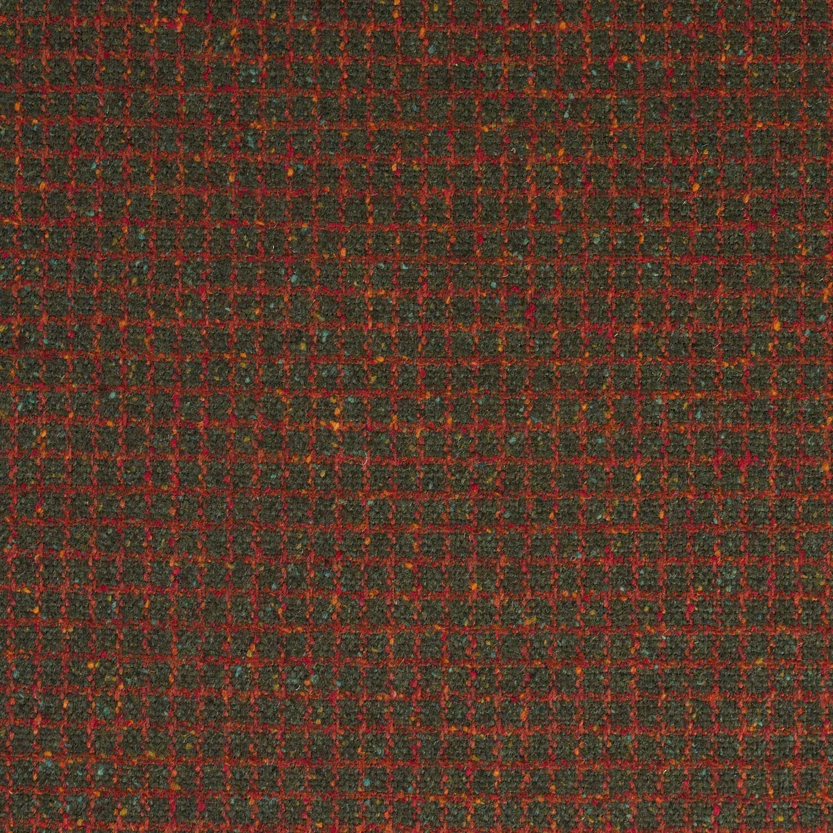 HUDSON WOOL CHECK fabric FOREST GREEN color by Schumacher