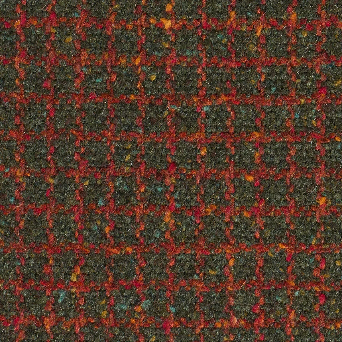 HUDSON WOOL CHECK fabric FOREST GREEN color by Schumacher