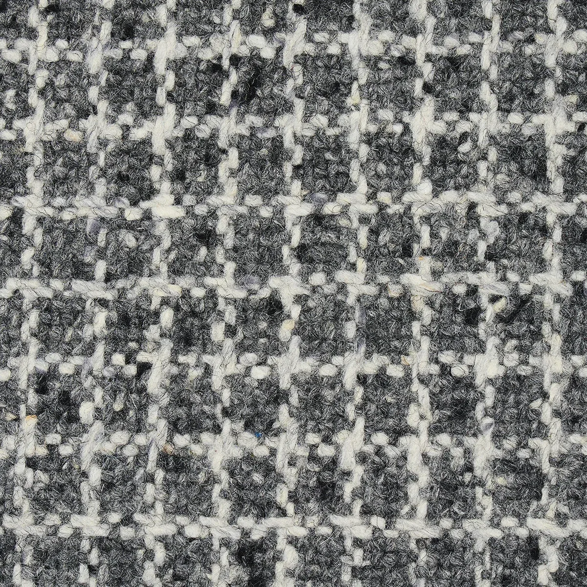HUDSON WOOL CHECK fabric GREY color by Schumacher