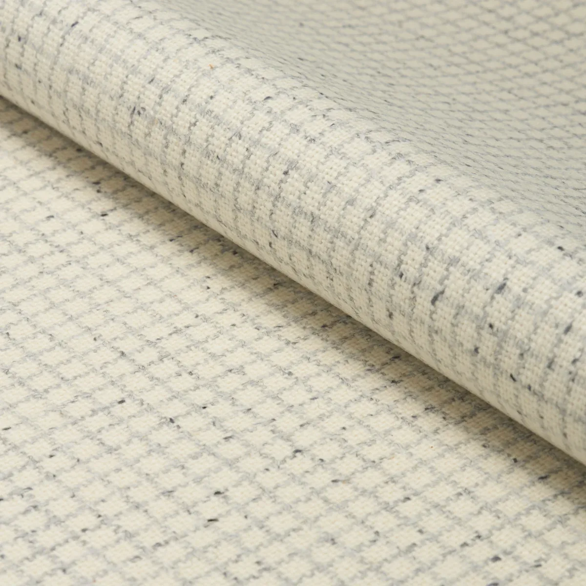 HUDSON WOOL CHECK fabric IVORY color by Schumacher