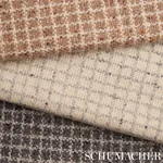 HUDSON WOOL CHECK fabric IVORY color by Schumacher