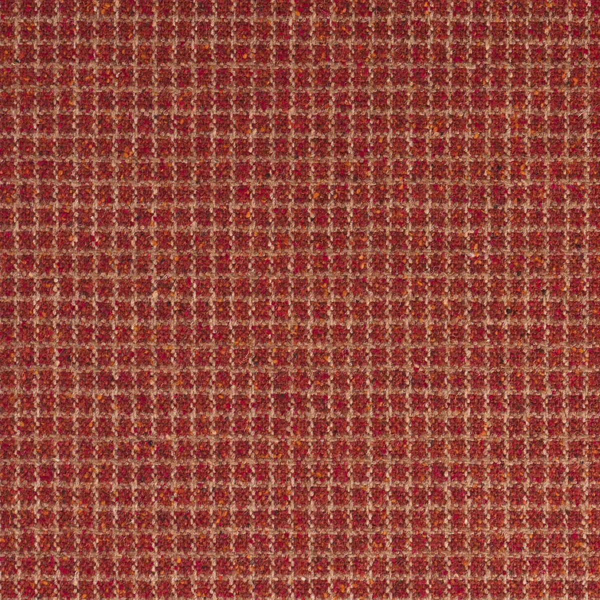HUDSON WOOL CHECK fabric RUST color by Schumacher