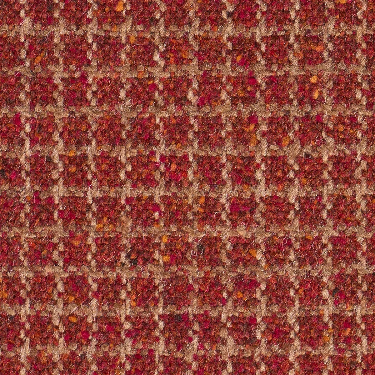 HUDSON WOOL CHECK fabric RUST color by Schumacher