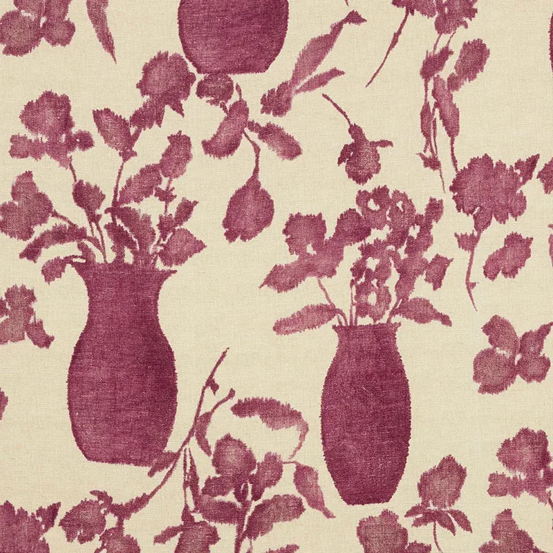 HUGO FLORAL fabric FUCHSIA color by Schumacher