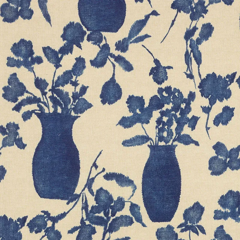 HUGO FLORAL fabric INDIGO color by Schumacher