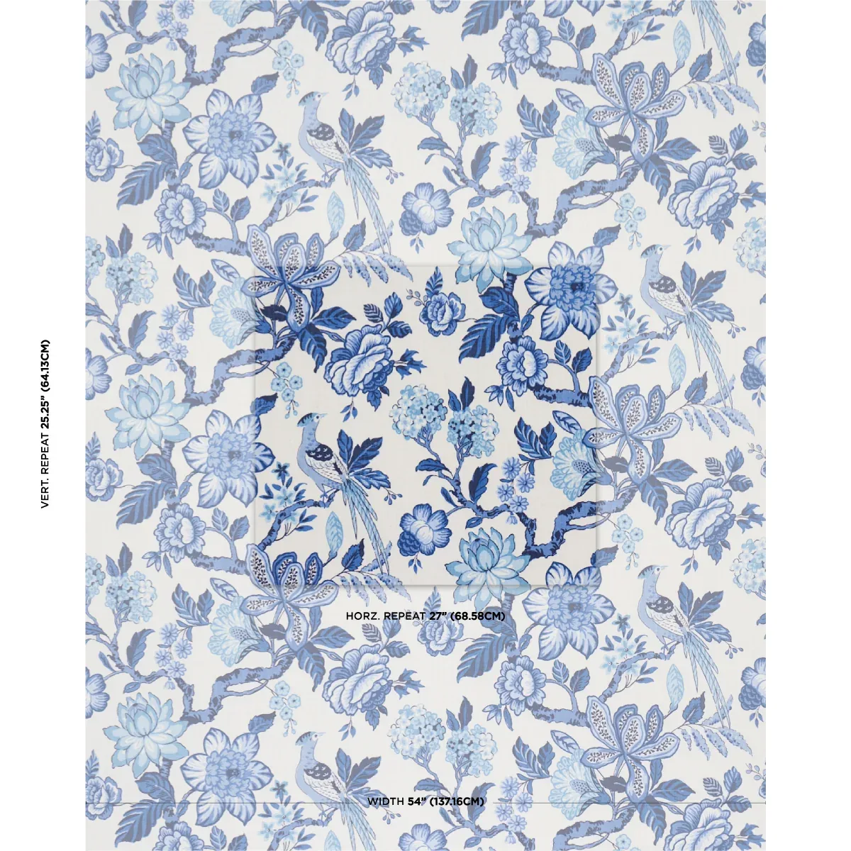 HUNTINGTON GARDENS Fabric – BLEU MARINE | Schumacher | Wallp HUNTINGTON GARDENS fabric BLEU MARINE color by Schumacher