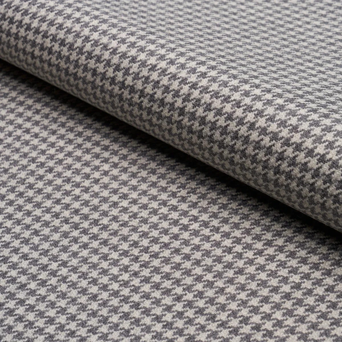 HUSTON WOOL HOUNDSTOOTH fabric OXFORD GREY color by Schumacher