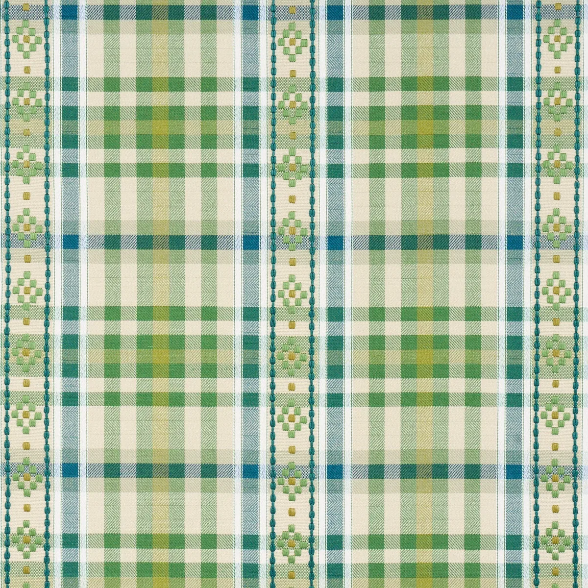 HUTTON HAND WOVEN CHECK Fabric – LEAF | Schumacher | Wallpap HUTTON HAND WOVEN CHECK fabric LEAF color by Schumacher