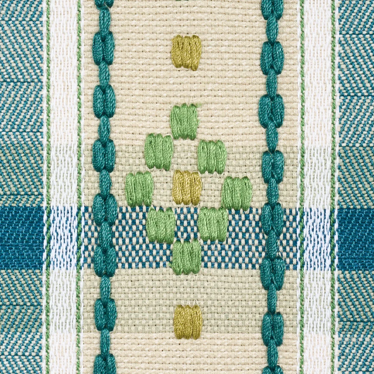 HUTTON HAND WOVEN CHECK Fabric – LEAF | Schumacher | Wallpap HUTTON HAND WOVEN CHECK fabric LEAF color by Schumacher
