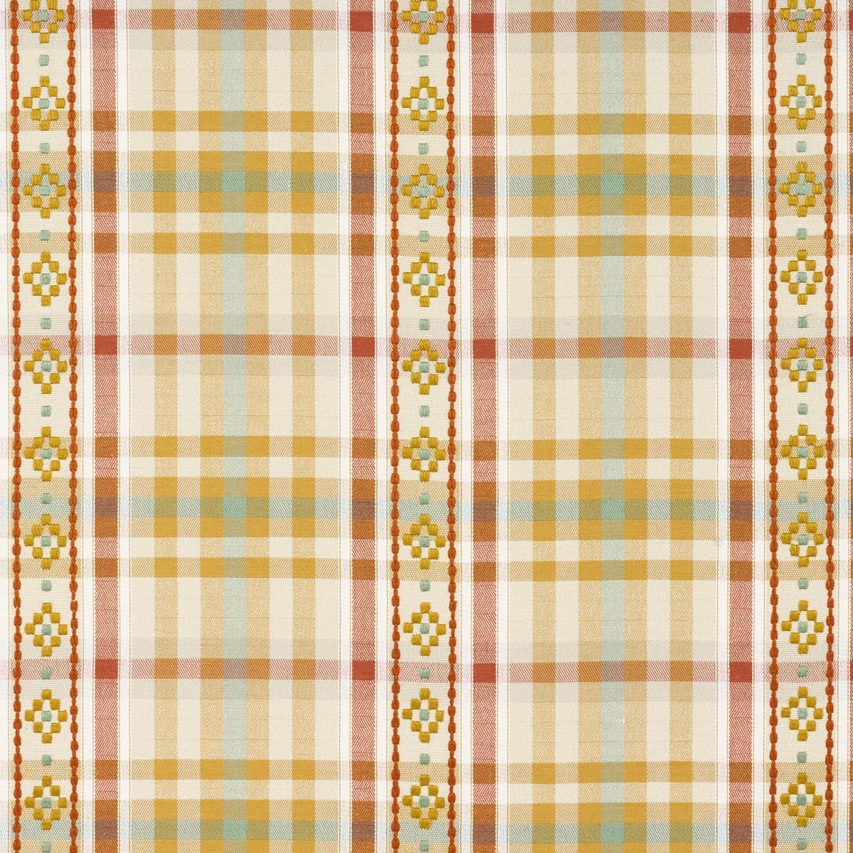 HUTTON HAND WOVEN CHECK Fabric – OCHRE | Schumacher | Wallpa HUTTON HAND WOVEN CHECK fabric OCHRE color by Schumacher