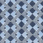 HUXLEY Fabric – TILE BLUE | Schumacher | Wallpaper Twins HUXLEY fabric TILE BLUE color by Schumacher