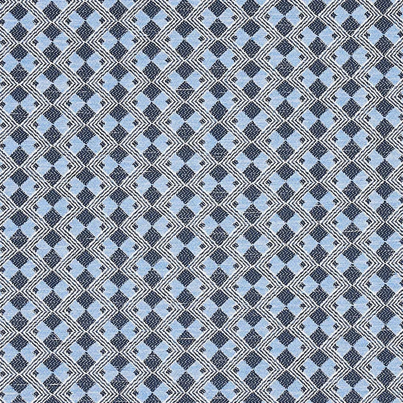 HUXLEY fabric TILE BLUE color by Schumacher