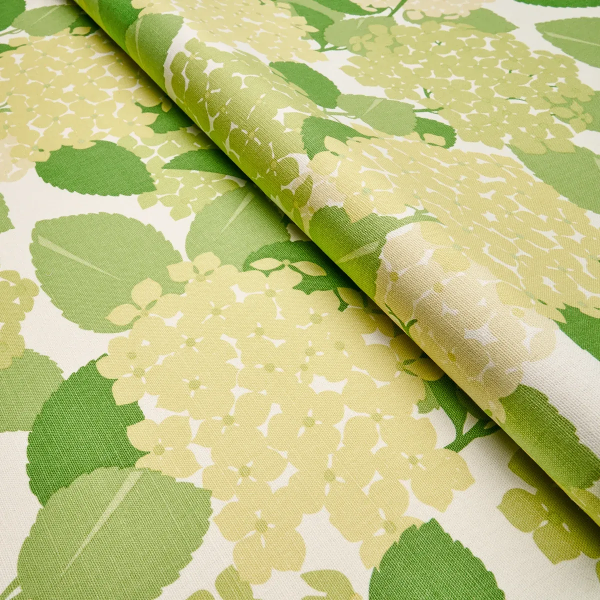 HYDRANGEA Fabric – GREEN | Schumacher | Wallpaper Twins HYDRANGEA fabric GREEN color by Schumacher