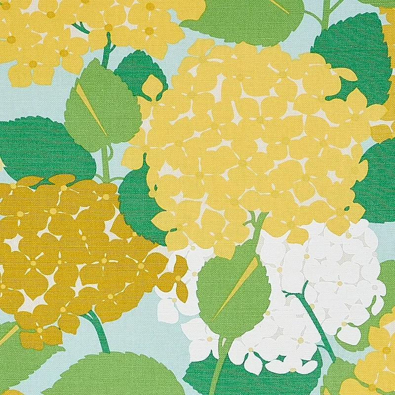 HYDRANGEA Fabric – YELLOW | Schumacher | Wallpaper Twins HYDRANGEA fabric YELLOW color by Schumacher