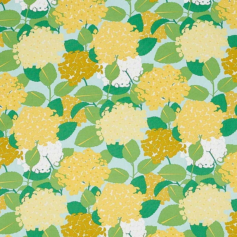 HYDRANGEA fabric YELLOW color by Schumacher