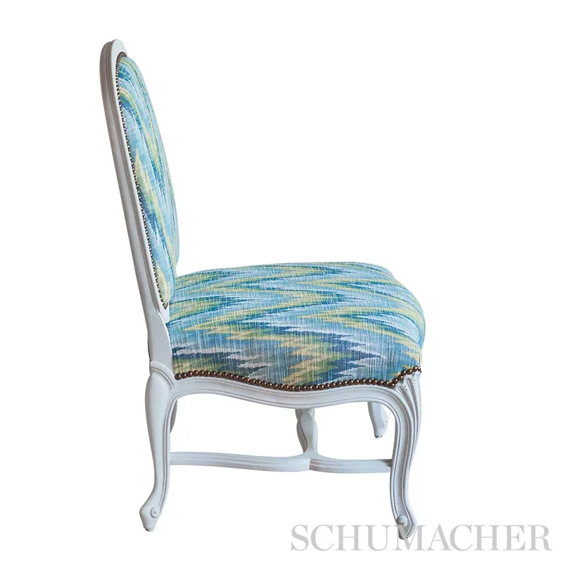 IBIZA FLAMESTITCH fabric POOL color by Schumacher