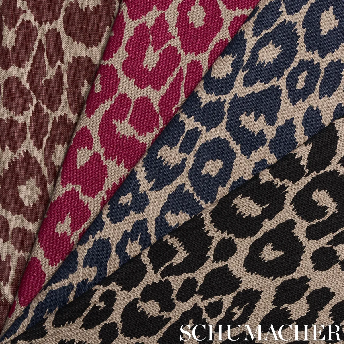 ICONIC LEOPARD fabric FUCHSIA/NATURAL color by Schumacher