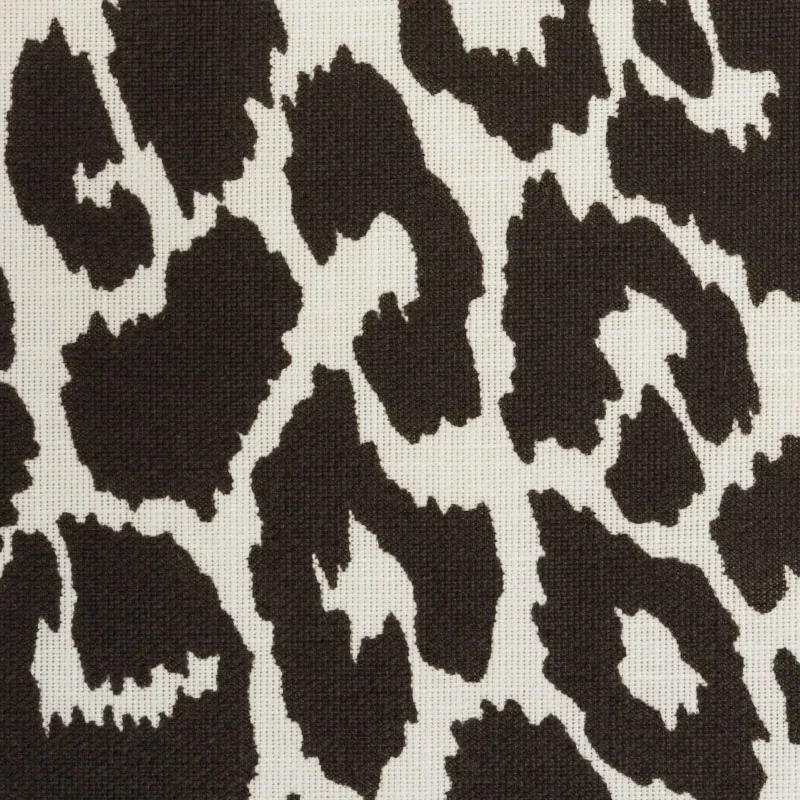 ICONIC LEOPARD INDOOR/OUTDOOR fabric GRAPHITE color by Schumacher
