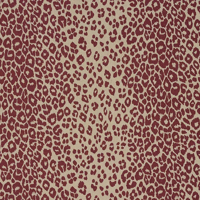 ICONIC LEOPARD fabric RAISIN/NATURAL color by Schumacher