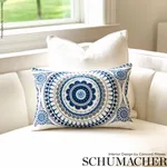 IDRIS EMBROIDERY fabric BLUES color by Schumacher
