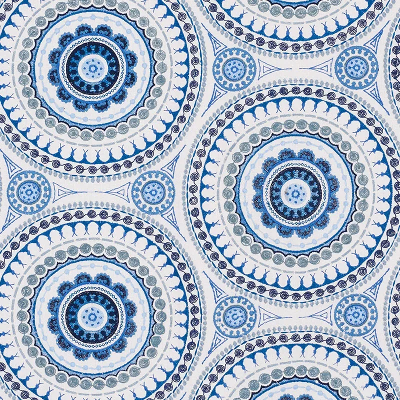 IDRIS EMBROIDERY fabric BLUES color by Schumacher