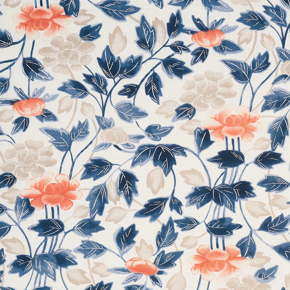 IMARI fabric BLUE INK color by Schumacher