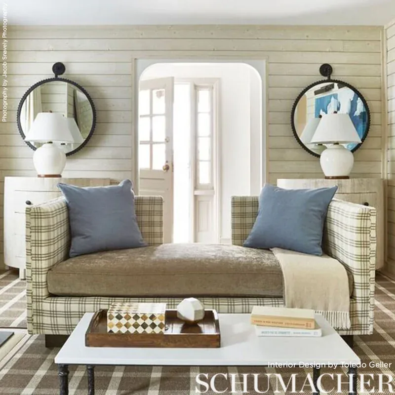 IMOGEN Fabric – LINEN | Schumacher | Wallpaper Twins IMOGEN fabric LINEN color by Schumacher