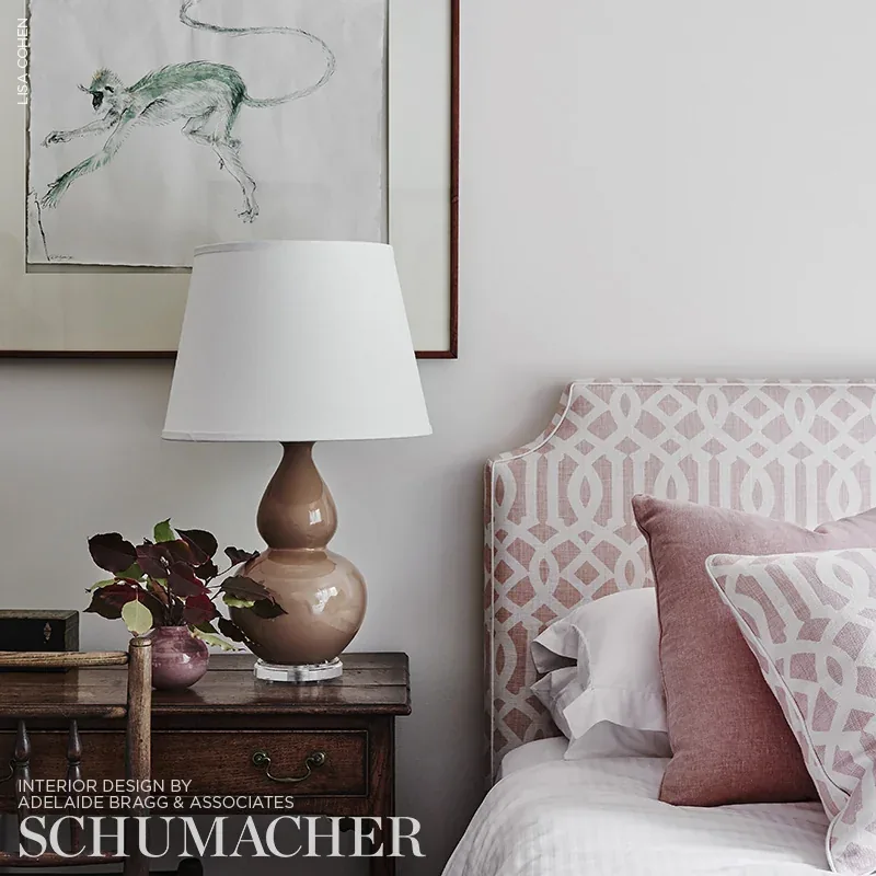 IMPERIAL TRELLIS II Fabric – BLUSH | Schumacher | Wallpaper IMPERIAL TRELLIS II fabric BLUSH color by Schumacher