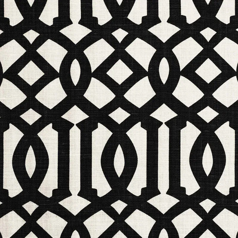 IMPERIAL TRELLIS II fabric JET color by Schumacher
