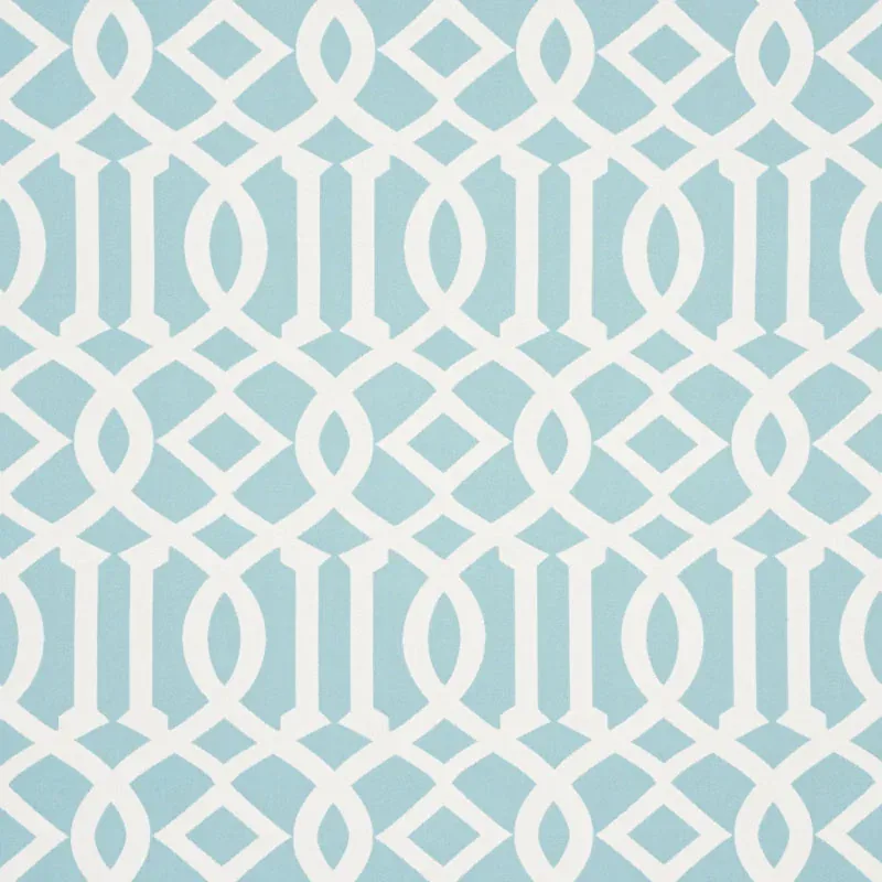 IMPERIAL TRELLIS INDOOR/OUTDOOR fabric AQUA color by Schumacher