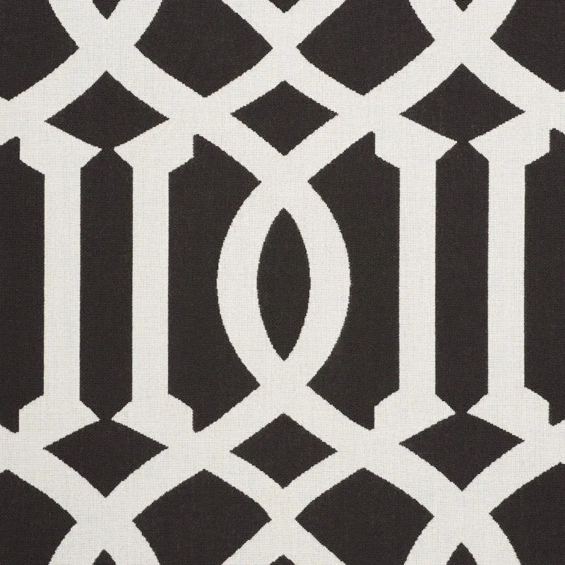IMPERIAL TRELLIS INDOOR/OUTDOOR Fabric – BLACK | Schumacher IMPERIAL TRELLIS INDOOR/OUTDOOR fabric BLACK color by Schumacher