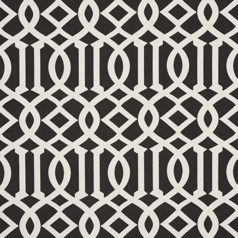 IMPERIAL TRELLIS INDOOR/OUTDOOR fabric BLACK color by Schumacher