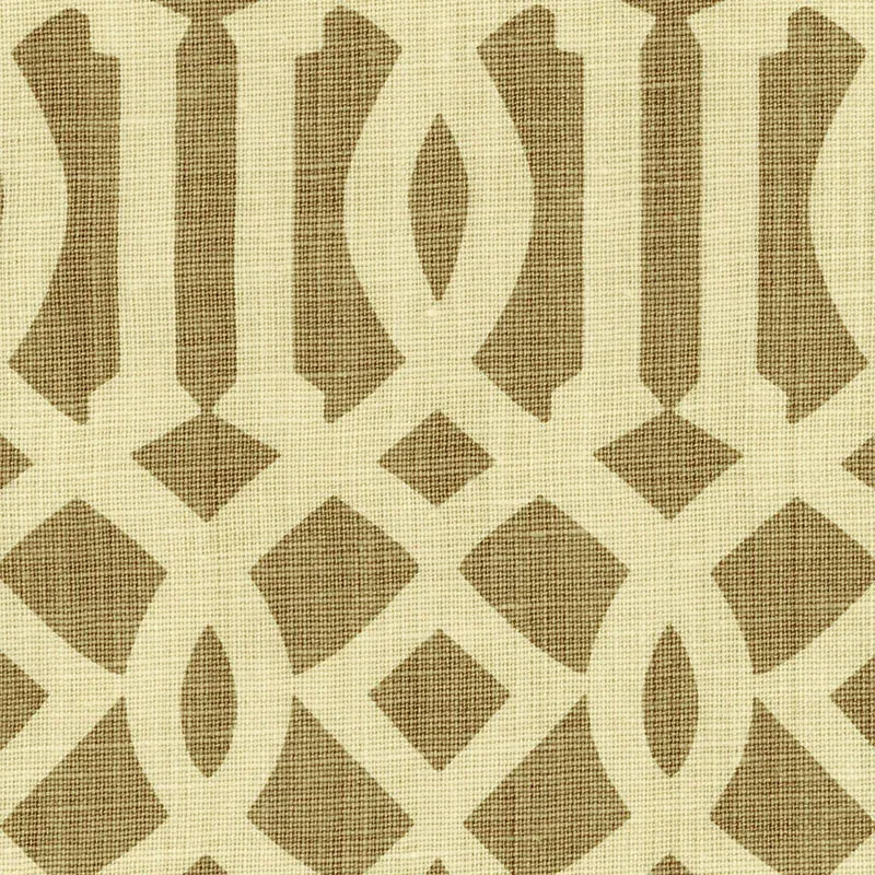IMPERIAL TRELLIS fabric NATURAL/COFFEE color by Schumacher