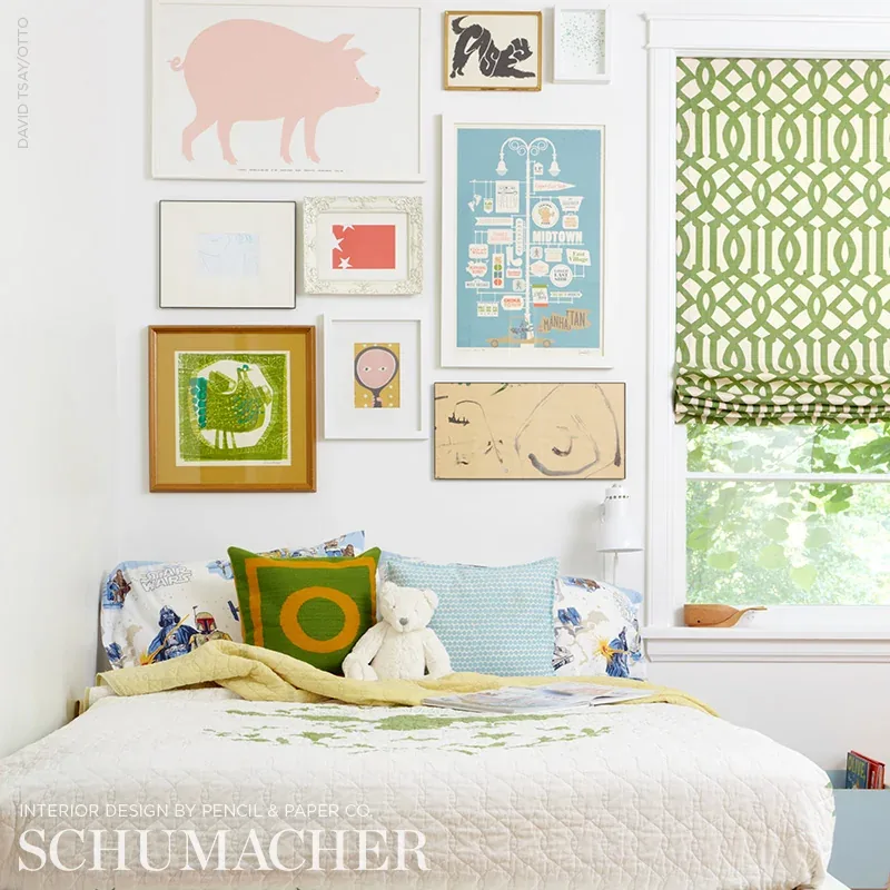 IMPERIAL TRELLIS fabric TREILLAGE/IVORY color by Schumacher