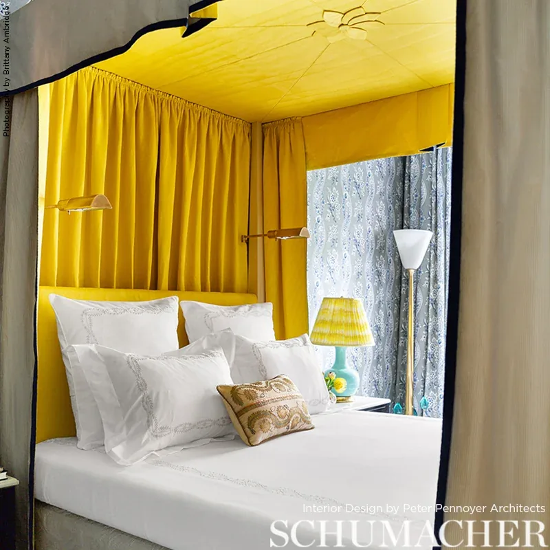 INCOMPARABLE MOIRÉ Fabric – CITRON | Schumacher | Wallpaper INCOMPARABLE MOIRÉ fabric CITRON color by Schumacher