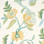 INDALI BORDERED LINEN fabric CITRON AND MINERAL color by Schumacher
