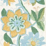 INDALI BORDERED LINEN fabric CITRON AND MINERAL color by Schumacher