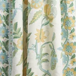 INDALI BORDERED LINEN fabric CITRON AND MINERAL color by Schumacher