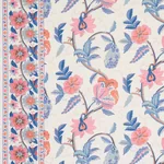 INDALI BORDERED LINEN Fabric – ROSE AND INDIGO | Schumacher INDALI BORDERED LINEN fabric ROSE AND INDIGO color by Schumacher