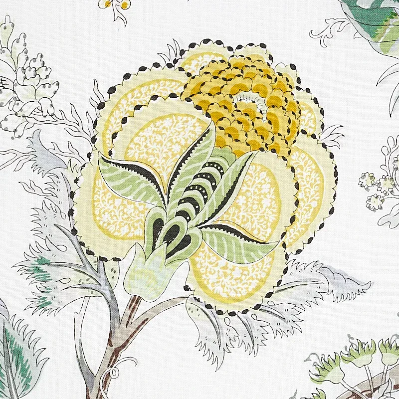 INDIAN ARBRE Fabric – CITRON | Schumacher | Wallpaper Twins INDIAN ARBRE fabric CITRON color by Schumacher