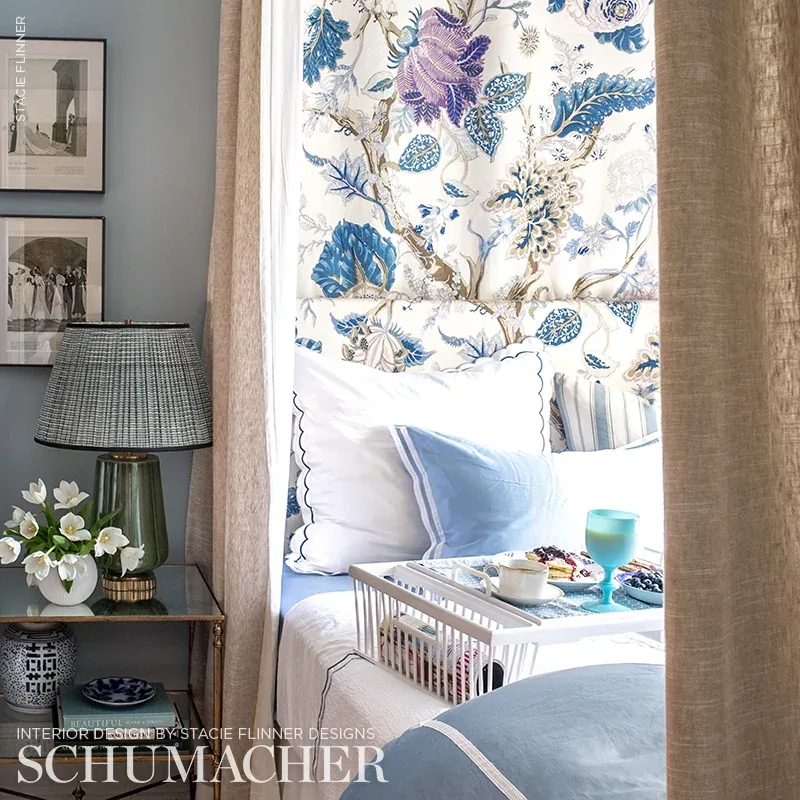 INDIAN ARBRE Fabric – HYACINTH | Schumacher | Wallpaper Twin INDIAN ARBRE fabric HYACINTH color by Schumacher