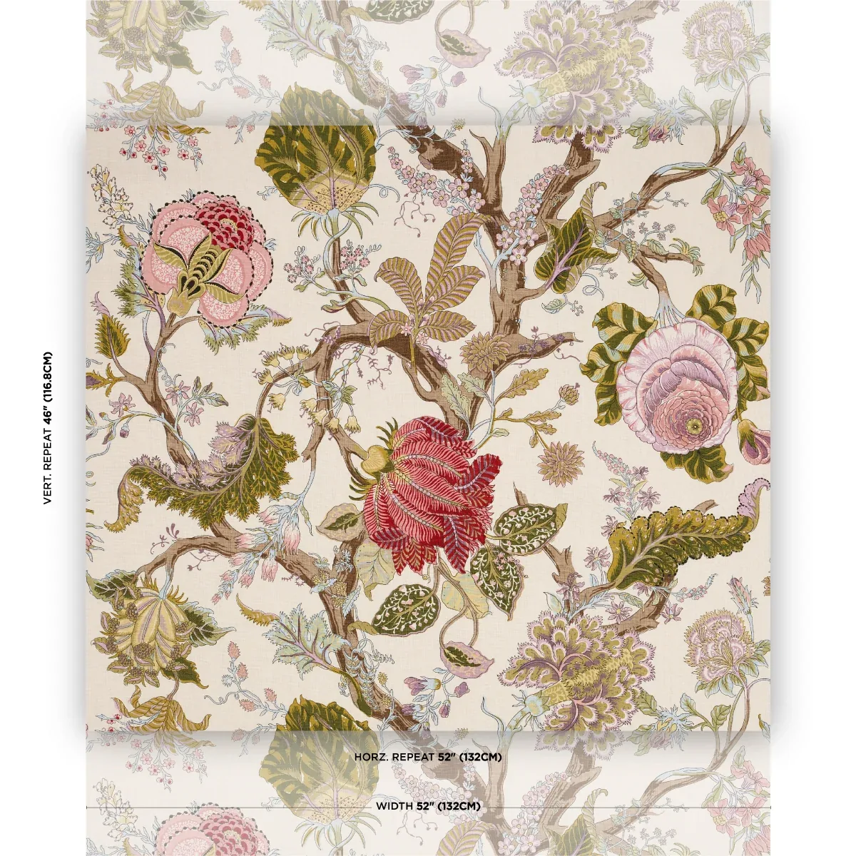 INDIAN ARBRE Fabric – SPRING | Schumacher | Wallpaper Twins INDIAN ARBRE fabric SPRING color by Schumacher