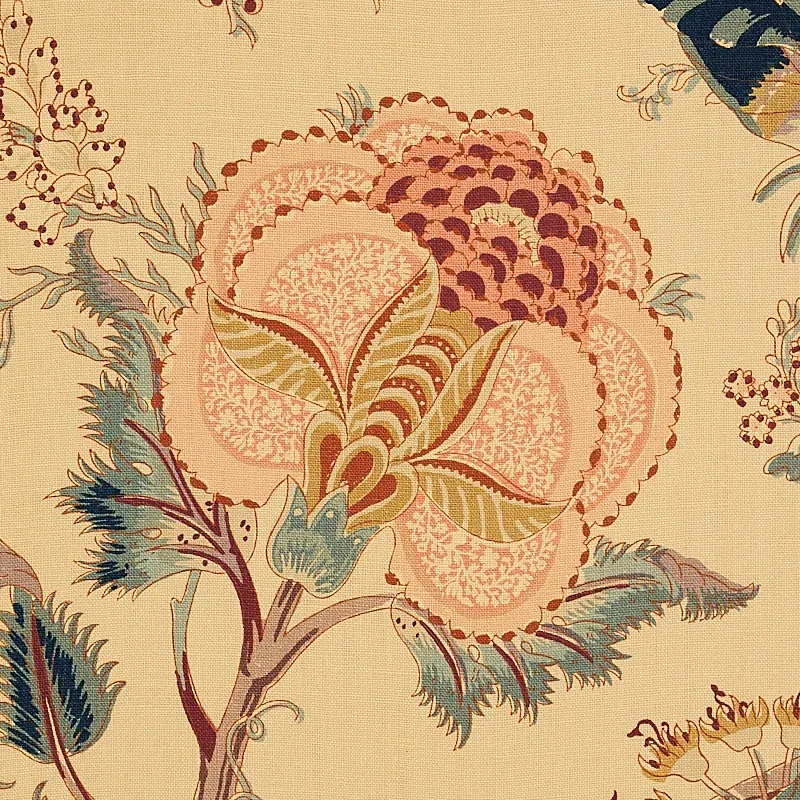 INDIAN ARBRE Fabric – TEA | Schumacher | Wallpaper Twins INDIAN ARBRE fabric TEA color by Schumacher
